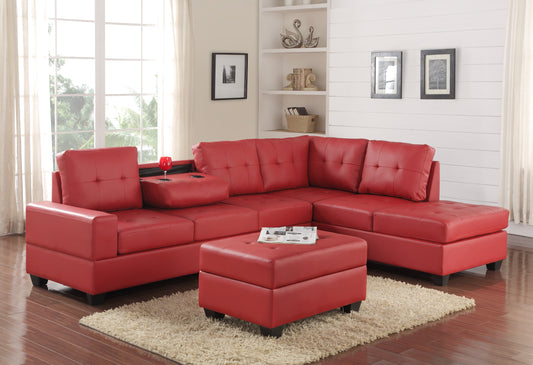 2HEIGHTS - SECTIONAL + STORAGE OTTOMAN SET (Red)