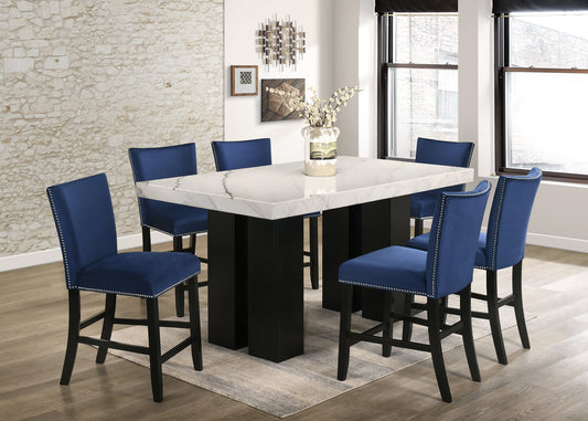 Finley Blue - Counter Height Table & 6 Chairs