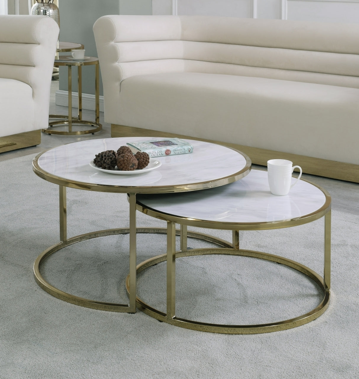 Circle Gold Marble Table