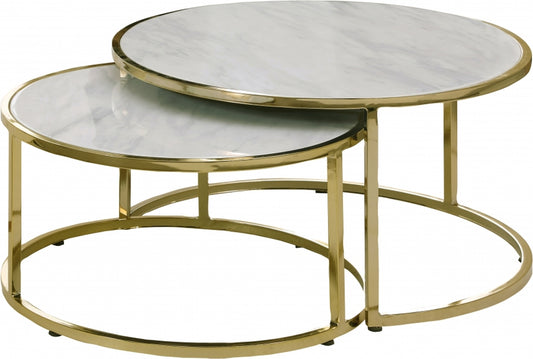 Circle Gold Marble Table