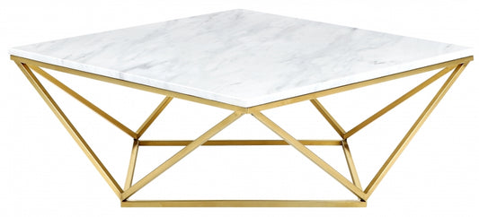 Gold Square Marble Coffee Table