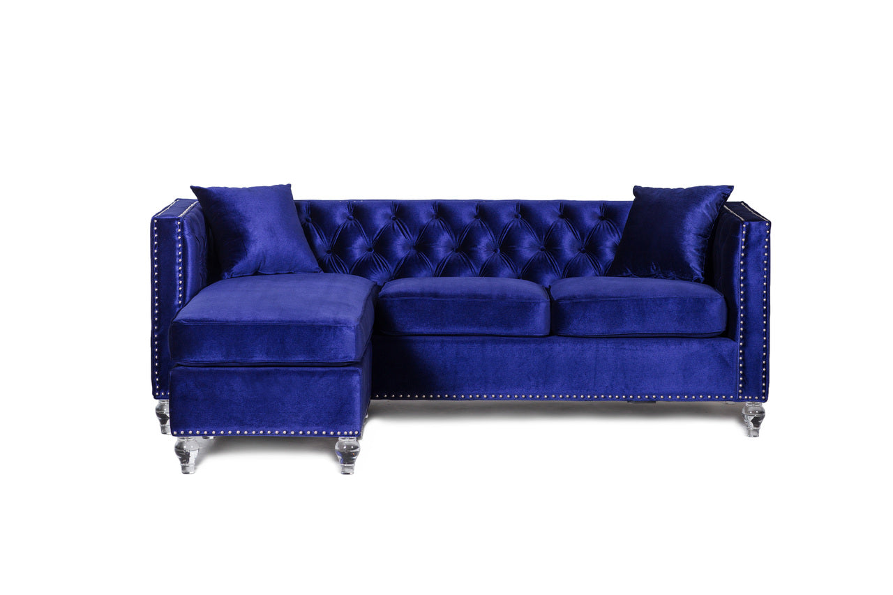 Hazel Blue Sofa Chaise