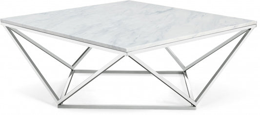 Silver Square Marble Coffee Table