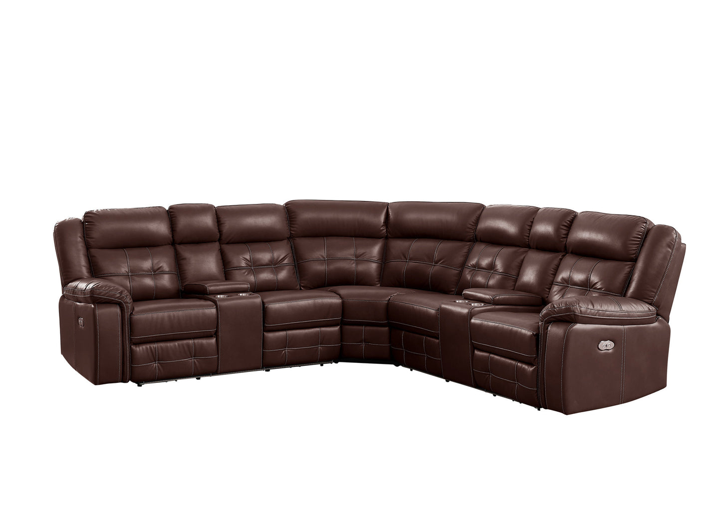 L10001P - Power Reclining Sectional (Brown) **NEW ARRIVAL**