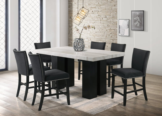 Finley Black - Counter Height Table & 6 Chairs